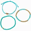 Claire's Bracelets-Bracelets en perles de rocaille turquoise d'imitation cœur - Lot de 3