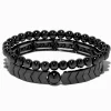Claire's Bracelets-Bracelets élastiques avec chevrons noirs - Lot de 2