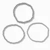 Claire's Bracelets|Bijoux Premium-Bracelets élastiques boule de tailles graduelles en acier inoxydable couleur argentée - Lot de 3