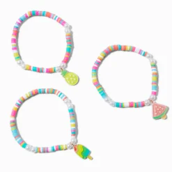 Claire's Bracelets-Bracelets élastiques à breloques glace à l'eau tons clairs Claire's Club - Lot de 4