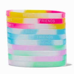 Claire's Bracelets-Bracelets élastiques dégradés phosphorescents Best Friends - Lot de 10