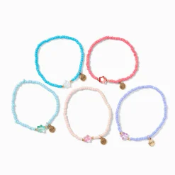 Claire's Bracelets-Bracelets élastiques en perles de rocaille étoiles pastel best friends - Lot de 5