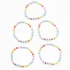 Claire's Bracelets-Bracelets élastiques en perles de rocaille arc-en-ciel best friends - Lot de 5