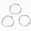Claire's Bracelets-Bracelets élastiques mot perlés arc-en-ciel Claire's Club - Lot de 3