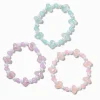 Claire's Bracelets-Bracelets élastiques perlés cœur pastel phosphorescents Claire's Club - Lot de 3