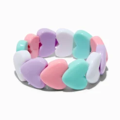 Claire's Bracelets-Bracelets élastiques perlés cœur pastel Claire's Club