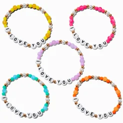Claire's Bracelets-Bracelets élastiques perlés « I Love You » best friends - Lot de 5