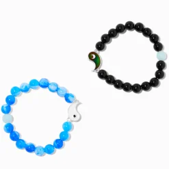 Claire's Bracelets-Bracelets élastiques perlés yin et yang best friends - Lot de 2