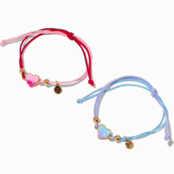 Claire's Bracelets-Bracelets réglables cœur pavé dégradé Best Friends - Lot de 2