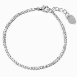 Claire's Clous D'oreilles|Bracelets-Bracelet tennis avec zircon cubique d'imitation couleur argentée