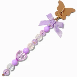 Claire's Gourdes Et Tasses-Breloque autocollante nœud lilas et papillon couleur dorée