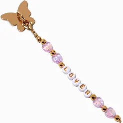Claire's Gourdes Et Tasses-Breloque autocollante nœud lilas et papillon couleur dorée