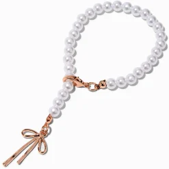 Claire's Gourdes Et Tasses-Breloque pour anse perle d'imitation et nœud couleur doré rose