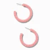 Claire's Anneaux-Bright Coral Beaded Hoop Earrings
