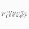 Claire's Anneaux|Clous D'oreilles-Burnished Silver-tone Mixed Earrings Set - 9 Pack
