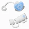Claire's Gourdes Et Tasses-Caches pour pailles, tasse blanche et cœur bleu - Lot de 2