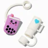 Claire's Gourdes Et Tasses-Caches pour pailles, tasse blanche et thé aux perles violet - Lot de 2