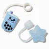 Claire's Gourdes Et Tasses-Caches pour paille étoile bleue et thé aux perles bleu - Lot de 2