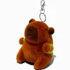 Claire's Porte-clés-Capybara Strawberry Backpack Plush Keyring