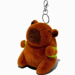 Claire's Porte-clés-Capybara Strawberry Backpack Plush Keyring