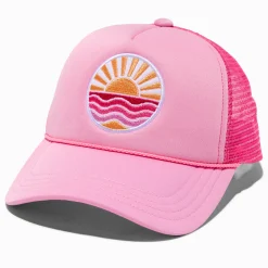 Claire's Chapeaux Et Casquettes-Casquette camionneur rose lever de soleil