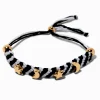 Claire's Bracelets-Celestial Black & White Woven Adjustable Bracelet