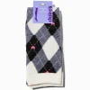 Claire's Chaussettes Et Collants|Temps Froid-Chaussettes montantes cœur rose écossais noir et blanc - 1 paire