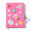 Claire's Cahiers Et Journaux Intimes-Chibi Patches Pink Plush Lock Diary