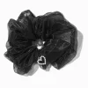 Claire's Chouchous-Chouchou à breloque cœur en organza noir