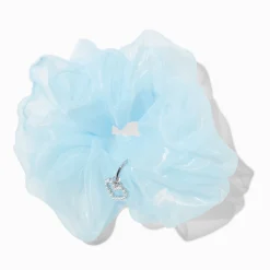 Claire's Chouchous-Chouchou à breloques cœur en organza bleu clair