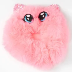 Claire's Chouchous-Chouchou chat licorne en fausse fourrure de taille moyenne - Rose