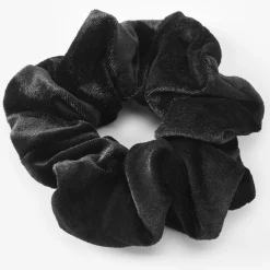 Claire's Chouchous-Chouchou en imitation velours noir de taille moyenne