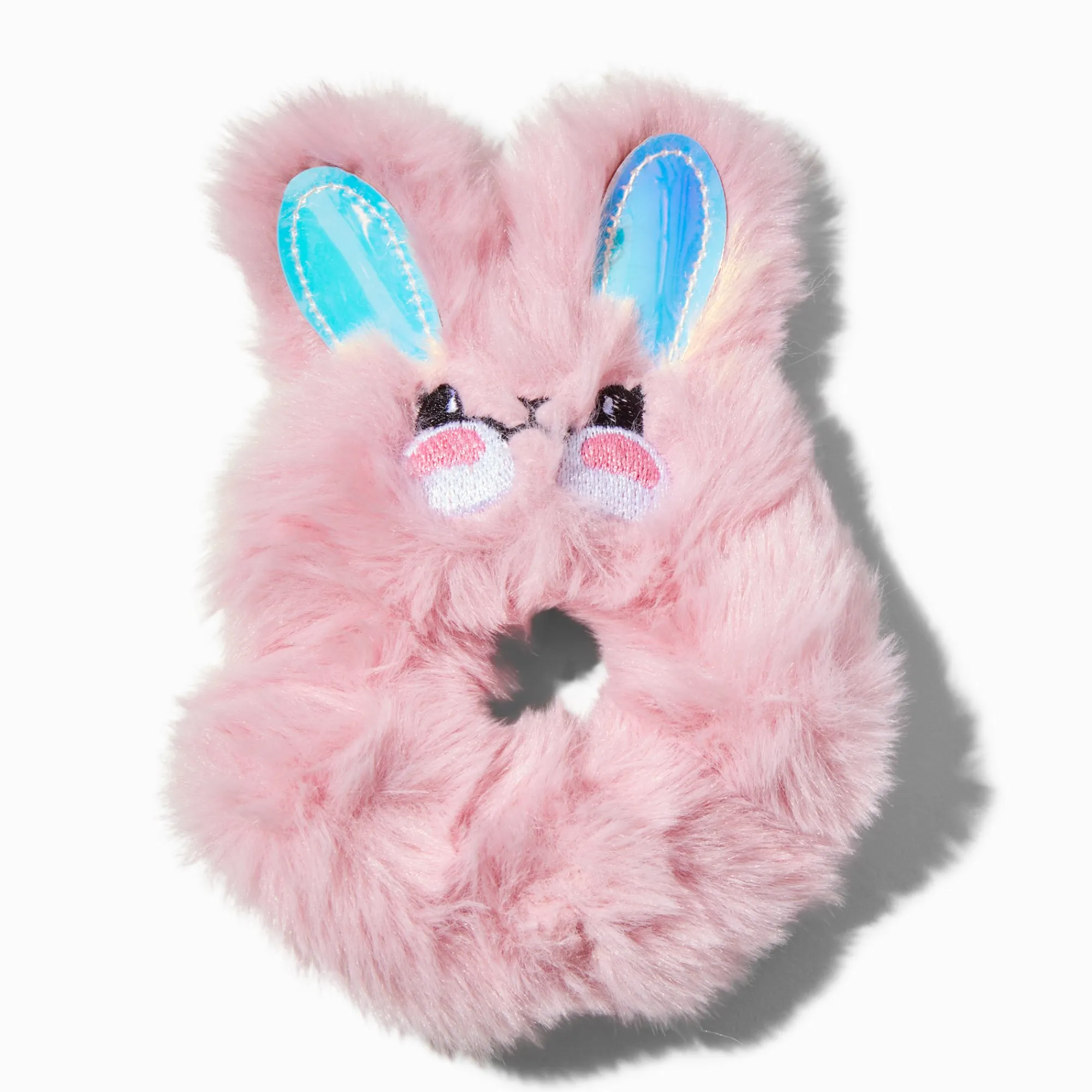 Claire's Chouchous-Chouchou lapin en fausse fourrure de taille moyenne rose