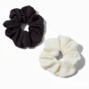 Claire's Chouchous-Chouchous côtelés blancs et noirs - Lot de 2