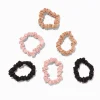 Claire's Chouchous-Chouchous fins soyeux noirs, roses et ocre - Lot de 6