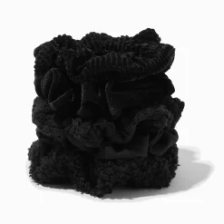 Claire's Élastiques|Chouchous-Chouchous noirs textures mixtes - Lot de 5