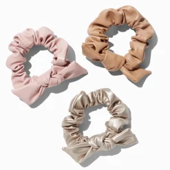 Claire's Chouchous-Chouchous à nœud en similicuir - Lot de 3