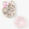 Claire's Chouchous-Chouchous oreilles de chat de taille moyenne Claire's Club - Rose, lot de 2