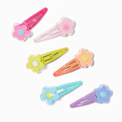 Claire's Barrettes Et Pinces-Claire's Club Bright Flower Snap Hair Clips - 6 Pack