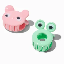 Claire's Barrettes Et Pinces-Claire's Club Pink & Green Critter Hair Claws - 2 Pack