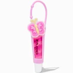 Claire's Lèvres-Claire's Club Pink Butterfly Lip Gloss Tube