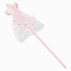 Claire's Déguisements-Claire's Club Pink Star & Tulle Glow in the Dark Wand