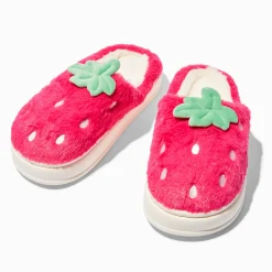 Claire's Chaussettes Et Collants|Temps Froid-Claire's Club Pink Strawberry Plush Slippers