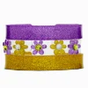 Claire's Bracelets-Claire's Club Purple Flower Bangle Bracelets - 3 Pack