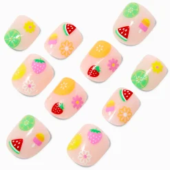 Claire's Ongles-Claire's Club Summer Fruit Press On Vegan Faux Nail Set - 10 Pack