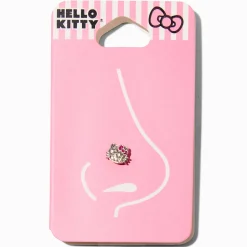 Claire's Bijoux Premium|Bijoux De Piercing-Clou de nez 1,2 mm visage décoré en acier inoxydable Hello Kitty®