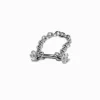 Claire's Bijoux Premium|Bijoux De Piercing-Clou de nez pour piercing septum 1,2 mm chaîne de strass en acier inoxydable couleur argentée