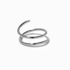 Claire's Bijoux De Piercing-Clou de nez spirale 0,8 mm en acier inoxydable couleur argentée