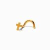 Claire's Bijoux De Piercing-Clou pour piercing de nez 1,0 mm croix en titane et couleur dorée