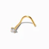 Claire's Clous D'oreilles|Bijoux Premium-Clou pour piercing de nez 0,8 mm strass en zircon cubique d'imitation couleur titanée et couleur dorée